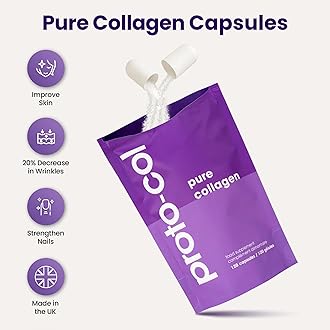 Proto-col Pure Collagen Supplement for Women, 2500mg Bioactive Collagen Peptides, Clinically Proven Type I & III Hydrolysed Anti-Ageing Formula for Skin, Hair, Nails & Joint Support, 120 Capsules