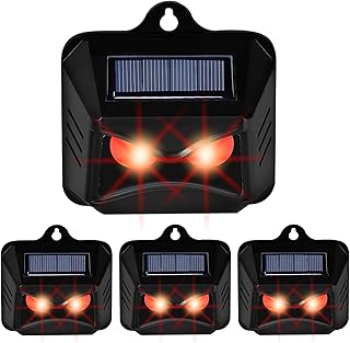 Triumpeek Animal Repeller, Solar Powered Predator Eye Nighttime Animal Deterrent Devices with Red LED Lights, Night Guard Animal Repellent Scares Coyote Skunk Raccoon Deer Away from Yard Chicken Coop