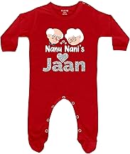 Fflirtygo Baby Wear 100% Hosiery Cotton Infants Rompers with Booties/Onesies/Bodysuit/Sleepsuit/Jumpsuit Full Sleeve Nana Nani'S Jaan Full Romper for Boys and Girls