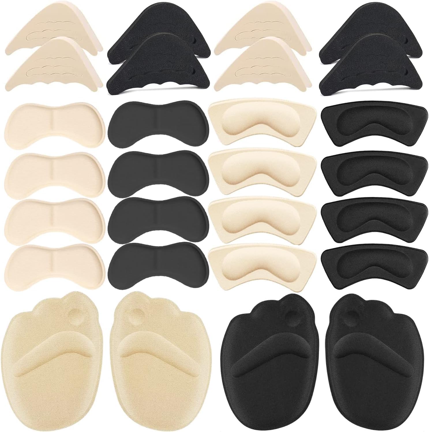 Aowin Shoe Fillers, High Heel Cushion Pads, Heel Grips Liners Shoe Insoles Pads for Women Men, Adjustable Toe Filler Inserts, Foot Cushions, Toe Inserts for Too Big Shoes (14 Pairs)