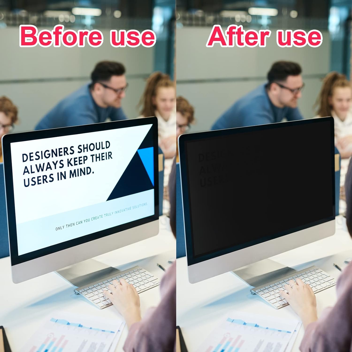 26 Inch Computer Privacy Screen Filter for 16:9 Widescreen Monitor-Anti-Glare, Anti-Blue Light, Blocks 97% UV – Matte Or Gloss Finish,27"(16:9) 597 * 336