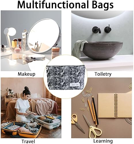 Miniatura 5 de SEAMOON Bolsa de cosméticos, bolsa de maquillaje estética,Pequeña bolsa de maquillaje para viajes,Bolsa de cosméticos de gran capacidad para