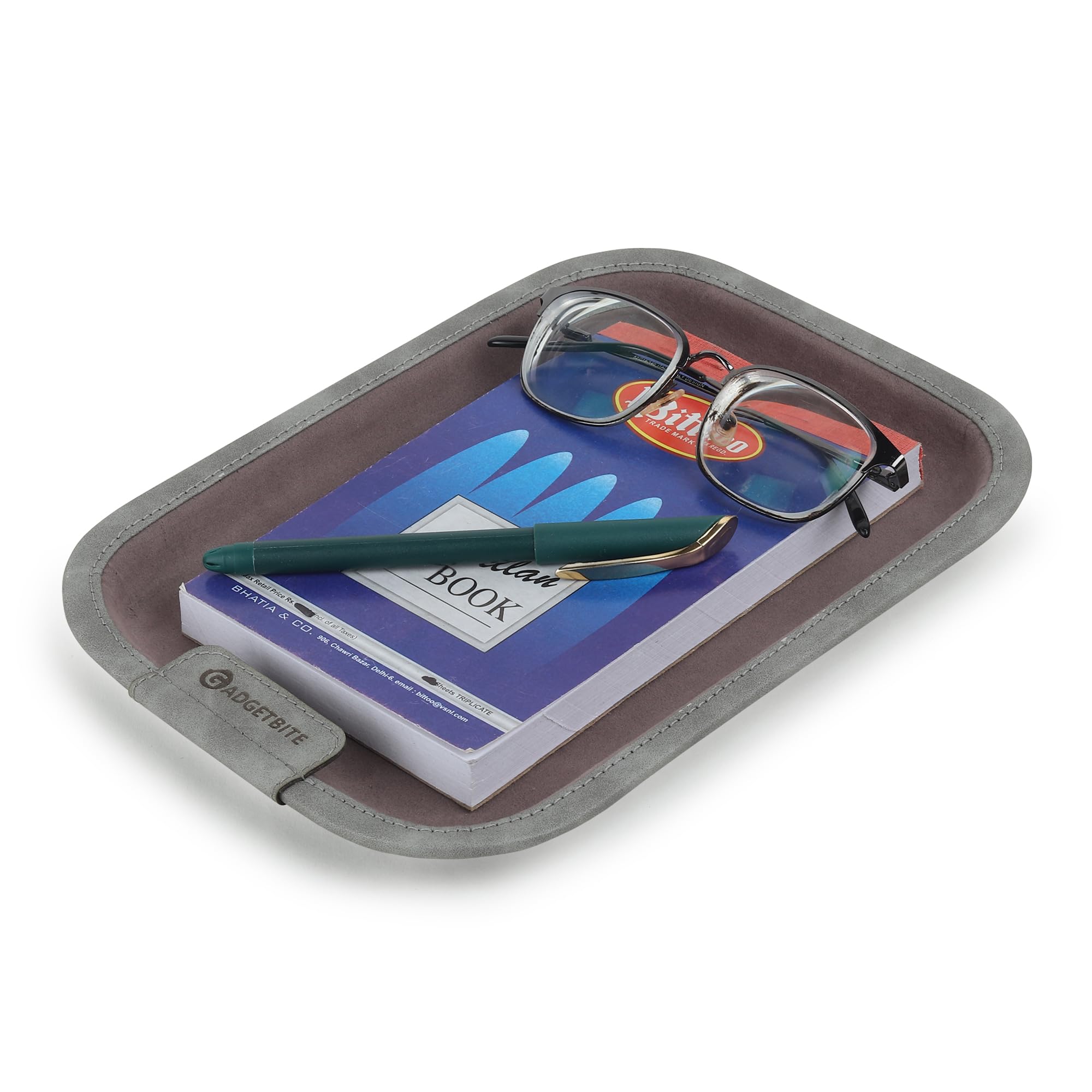 GadgetBite Desk Organiser Office Table Tray for Home Office Organizer Vegan Leather Desktop Tray for Office Home Stationery Pen Pencil Keys Phone Notes Specs Earphone Cable Cord Gadget Accessories
