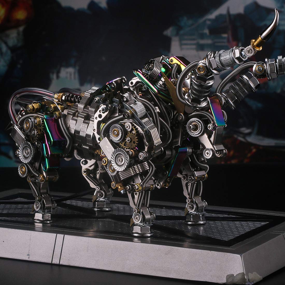Zestaw 3D Metal Puzzle Mechaniczny Byk Model, 1087 szt. Stalowych Metalowych Puzzle 3D Miniaturowe Modele, Puzzle 3D Łamigłówki Metalowe Ozdoby Stali Nierdzewnej Dorosłych