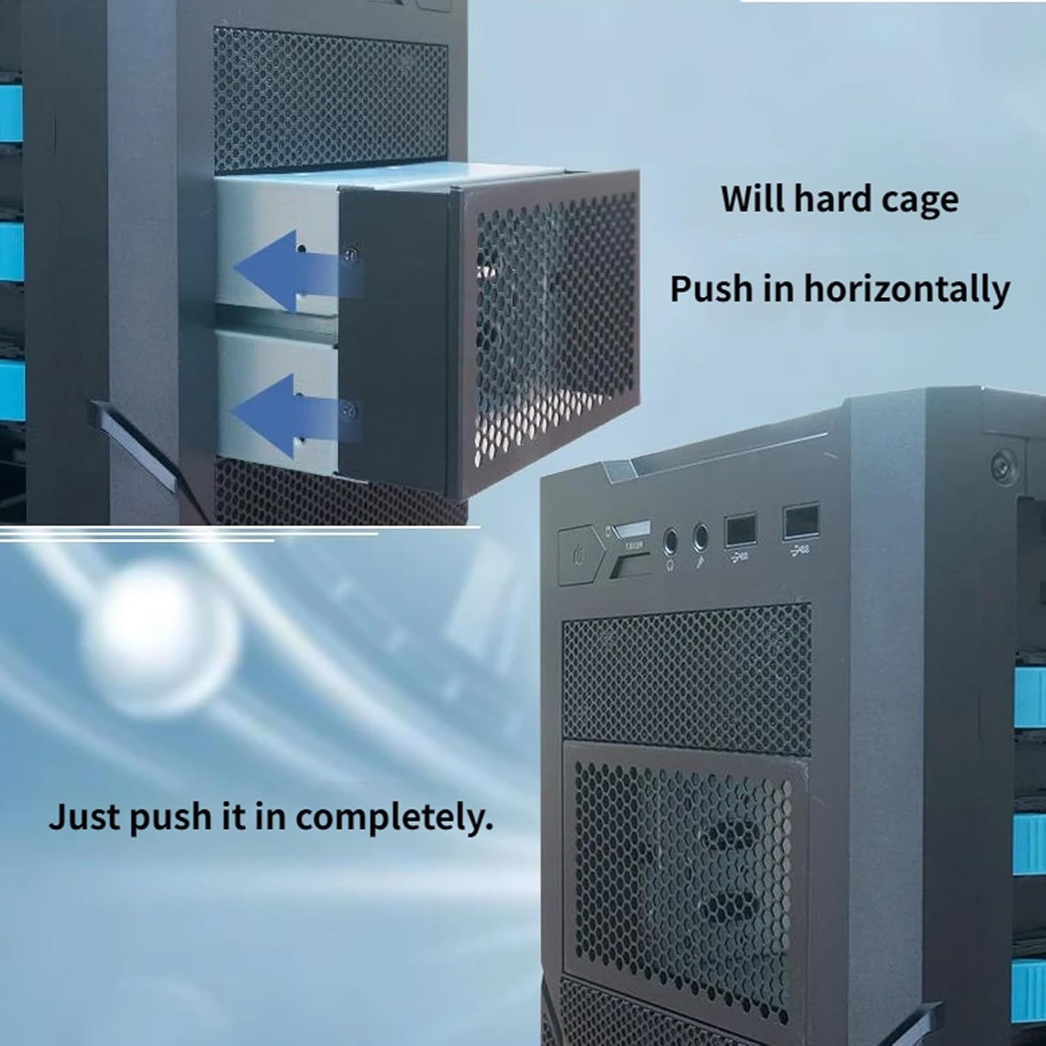 Three Disc Hard Drive Cage 2 Chassis Drive Chassis Computer Storage Expansion Box for Computer Case Metal Cage