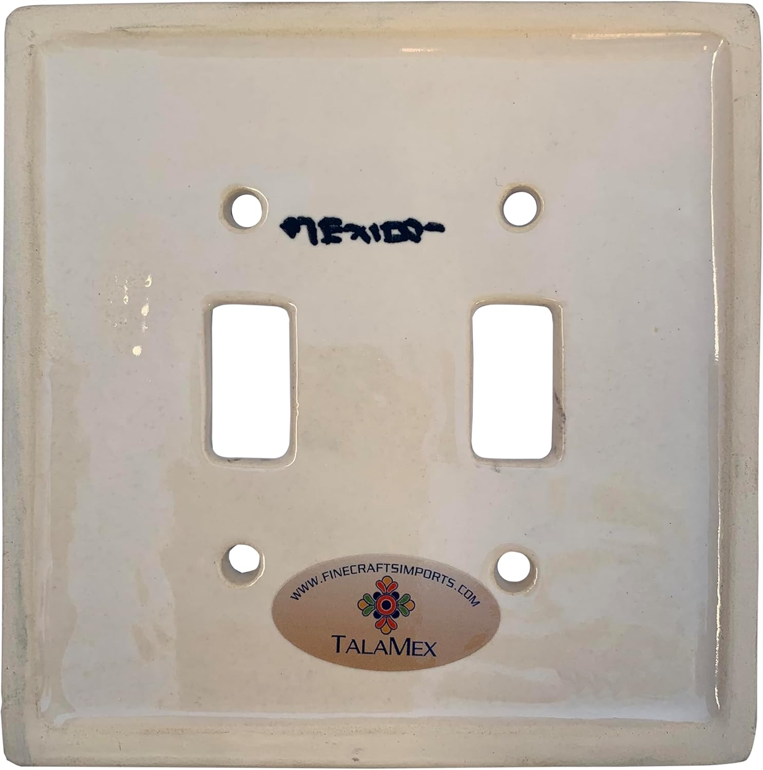 Double Toggle Blue Mesh Talavera Ceramic Switch Plate