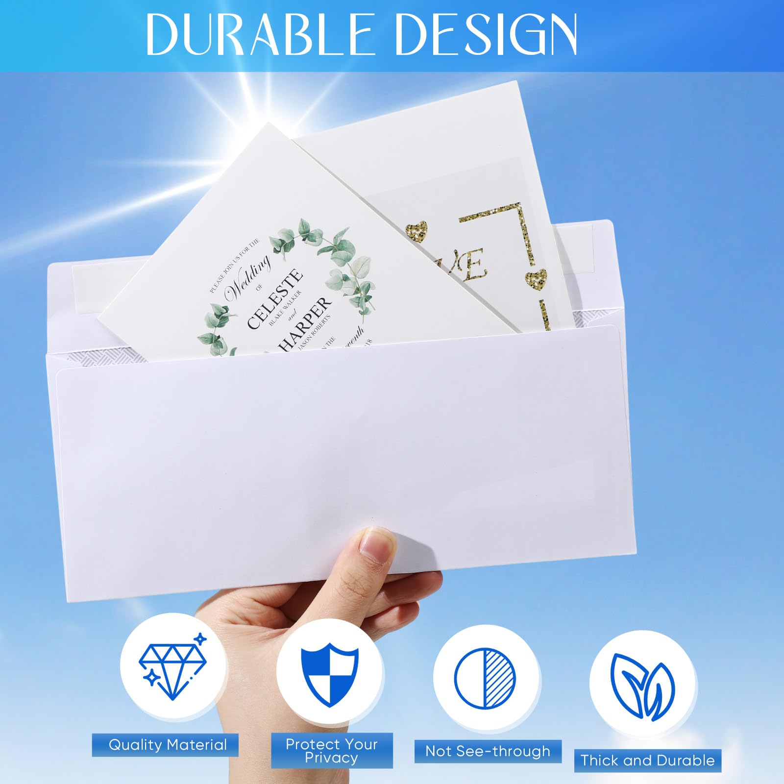 Sayglossy 100 sobres W2 de impuestos, sobres autoadhesivos de doble ventana (8-3/4 x 3-7/8 pulgadas)
