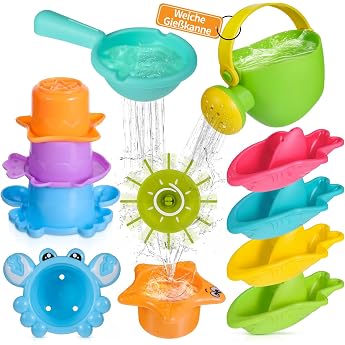Bath Toy Baby from 1 2 3 4 Years Bath Toy Water Toy Children Swimming Pool Paddling Pool Toy Mould Free Bath Toys Pack of 10