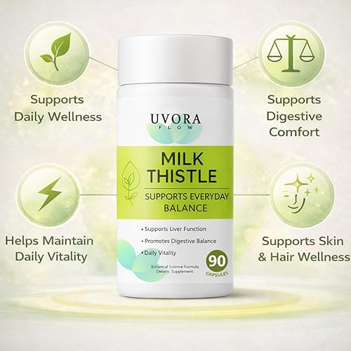 Miniatura 2 de EBEHDOQ Uvora - Desintoxicación de cardo mariano, suplemento de hierbas prémium con extracto de cardo mariano y antioxidantes, apoya la salud del