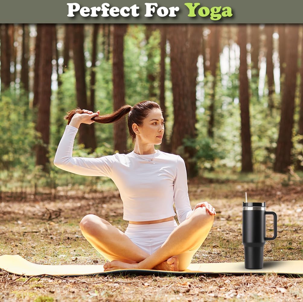 H&F Clicks Insulated Tumbler, Stainless Steel Tumbler with Leakproof Lid for Water, Coffee or Iced Tea. Cup Holder Compatible for Travel, BPA-Free Water Bottle, Vacuum Insulated Tumbler. (Black) - Image 6