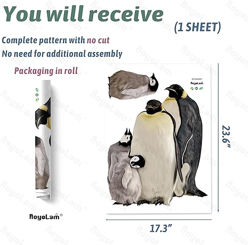 Miniatura 4 de Calcomanía de pared de la familia de pingüinos, para guardería, de animales, extraíble, despegar y pegar, impermeable, decoración de pared para