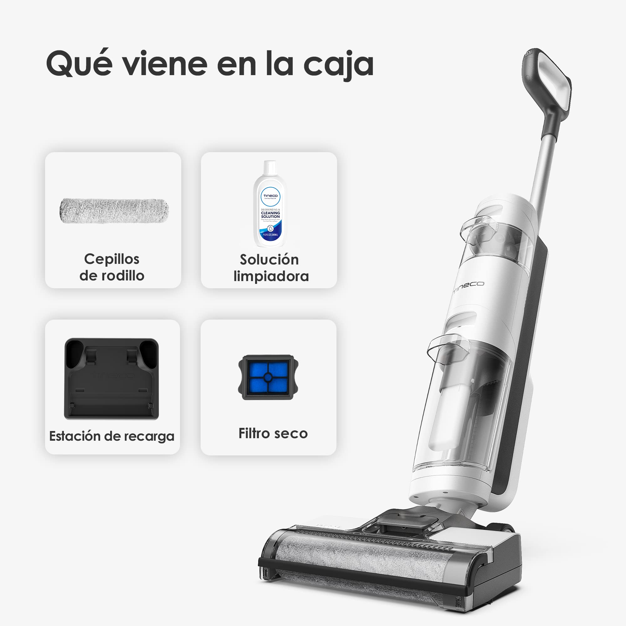 Tineco iFloor 3 Breeze Plus Aspirapolvere Senza Fili per Secco e Umido, Lavapavimenti e Mocio per Pulizia Leggera in un Solo Passaggio per Pavimenti Duri