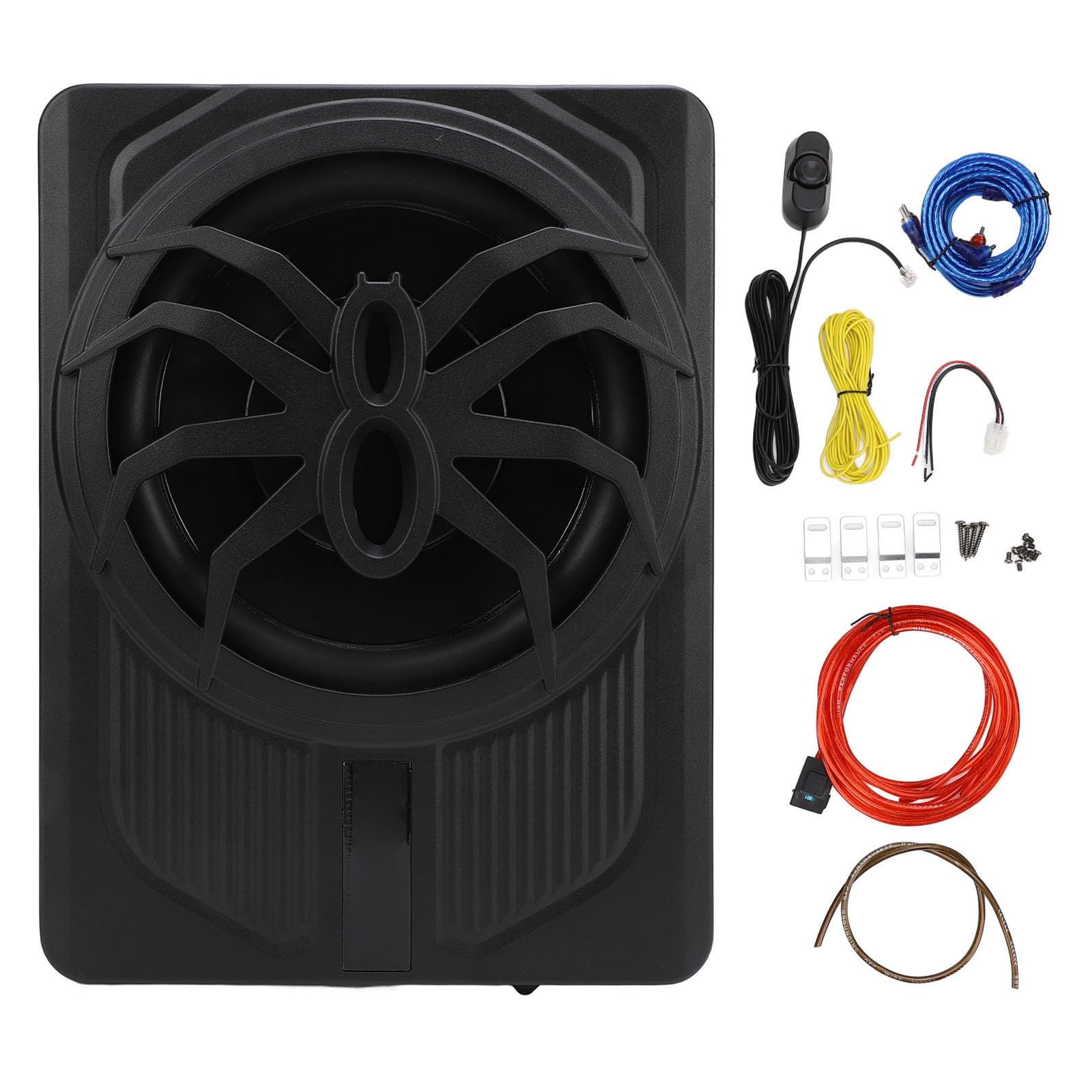 Naroote 10-calowy, Smukły, Aktywny Subwoofer Samochodowy Pod Siedzeniem, 800 W z Nastrojowym Oświetleniem LED dla Entuzjastów Subwooferów W Ciężarówkach (Kolorowe oświetlenie otoczenia z kontrolą)
