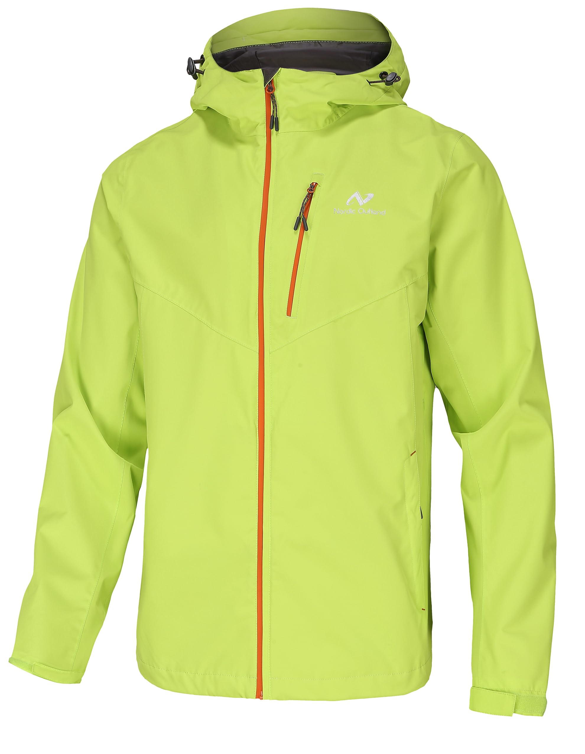 NORDIC OUTLAND Mens Lightweight Hooded Waterproof Rain Jacket Breathable Raincoat Shell for Outdoor Mountain Hiking