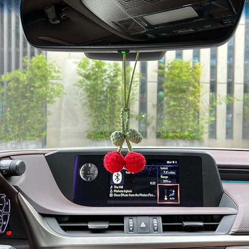 Miniatura 5 de Handmade Cherry Decor Car Rearview Mirror Hanging Accessories Cherry Keychain Refintural