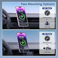 Vista 3 de Soporte magnético inalámbrico para cargador de coche compatible con Magsafe iPhone14/iPhone 13/iPhone 12/12 Mini/12 Pro/12 Pro Max, 15 W de carga