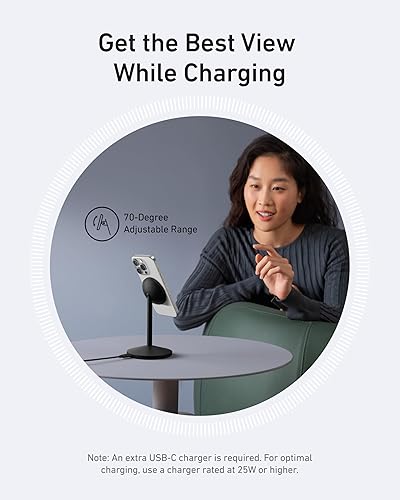 Miniatura 6 de Anker MagGo - Soporte compatible con cargador MagSafe para iPhone 17, estación de carga inalámbrica magnética rápida de 15 W, cargador inalámbrico
