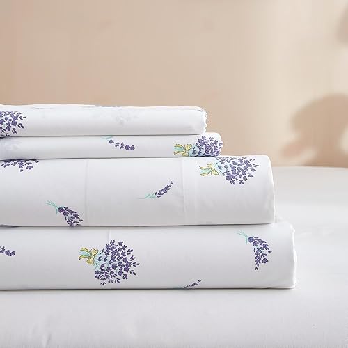 Miniatura 9 de BuLuTu Juego de sábanas de tamaño King con bolsillo profundo, sábanas de calabaza 100% microfibra lavada, juego de sábanas y fundas de almohada de 4