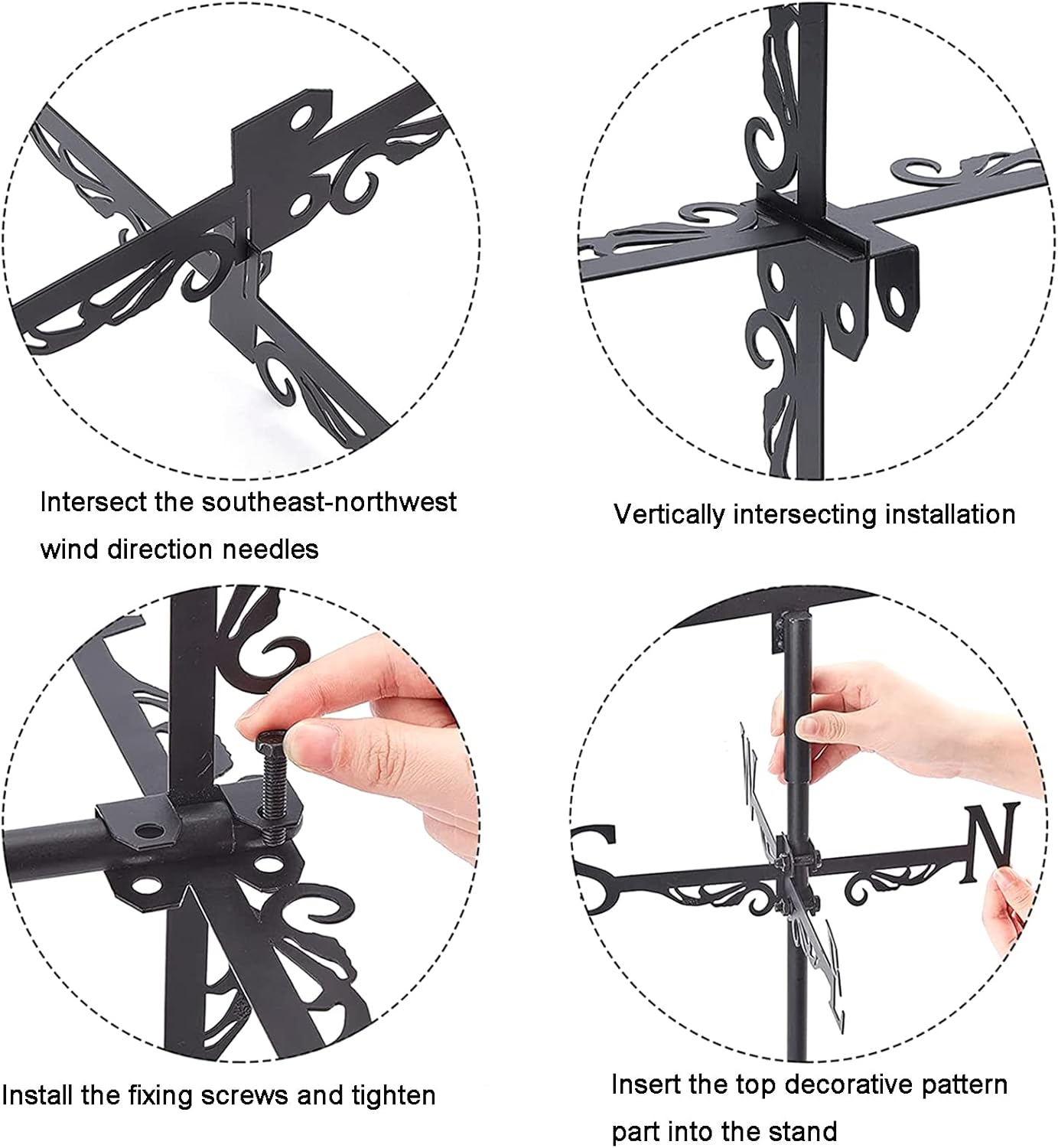 カラス風見鶏 ガーデンメタル風見鶏 風向表示器 屋根マウント付き クリエイティブステンレススチール製 ホームオーナメント 農場のシー