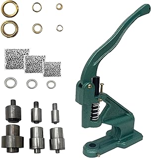 INTSUPERMAI Heavy Duty Hand Punch Tool Set, Eyelet Grommet Machine, 3 Dies, 1100 Grommets for Signs, Banners