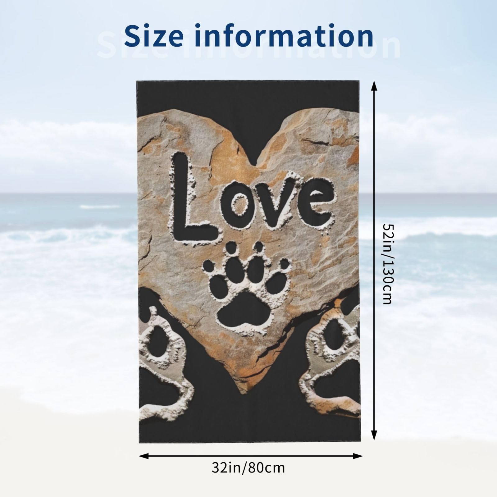 DCEHGEW Lover Dog Paw Printed Microfiber Bath Towels 32x52 Inch, Highly Absorbant Beach Towel Bath Sheets for Bathroom Travel Hotel Spa