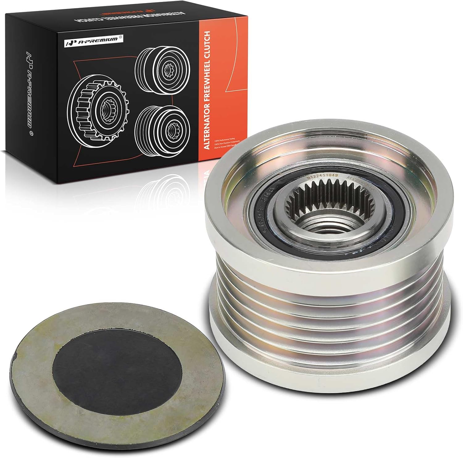 A-Premium Alternator Freewheel Clutch Pulley, 6 Grooves, Compatible with Nissan Altima 2002-2004, Rogue 2008-2010, Sentra 2002-2003, Clockwise
