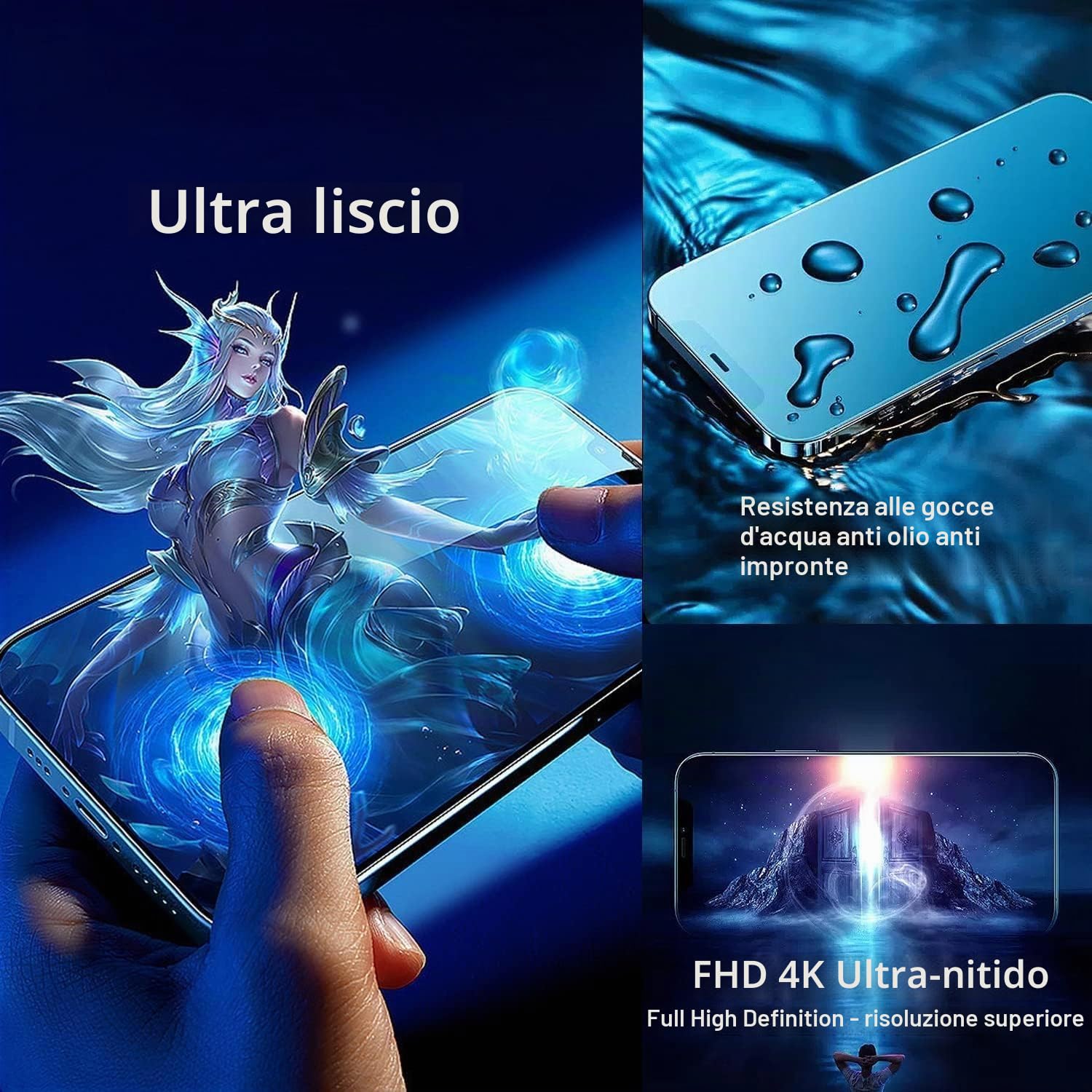 Dinow Display OLED per i-Phone 12/12 PRO Schermo, Full-HD 3D Touch Sostituzione Vetro Digitalizzatore Parti di Ricambio con Kit di Riparazione