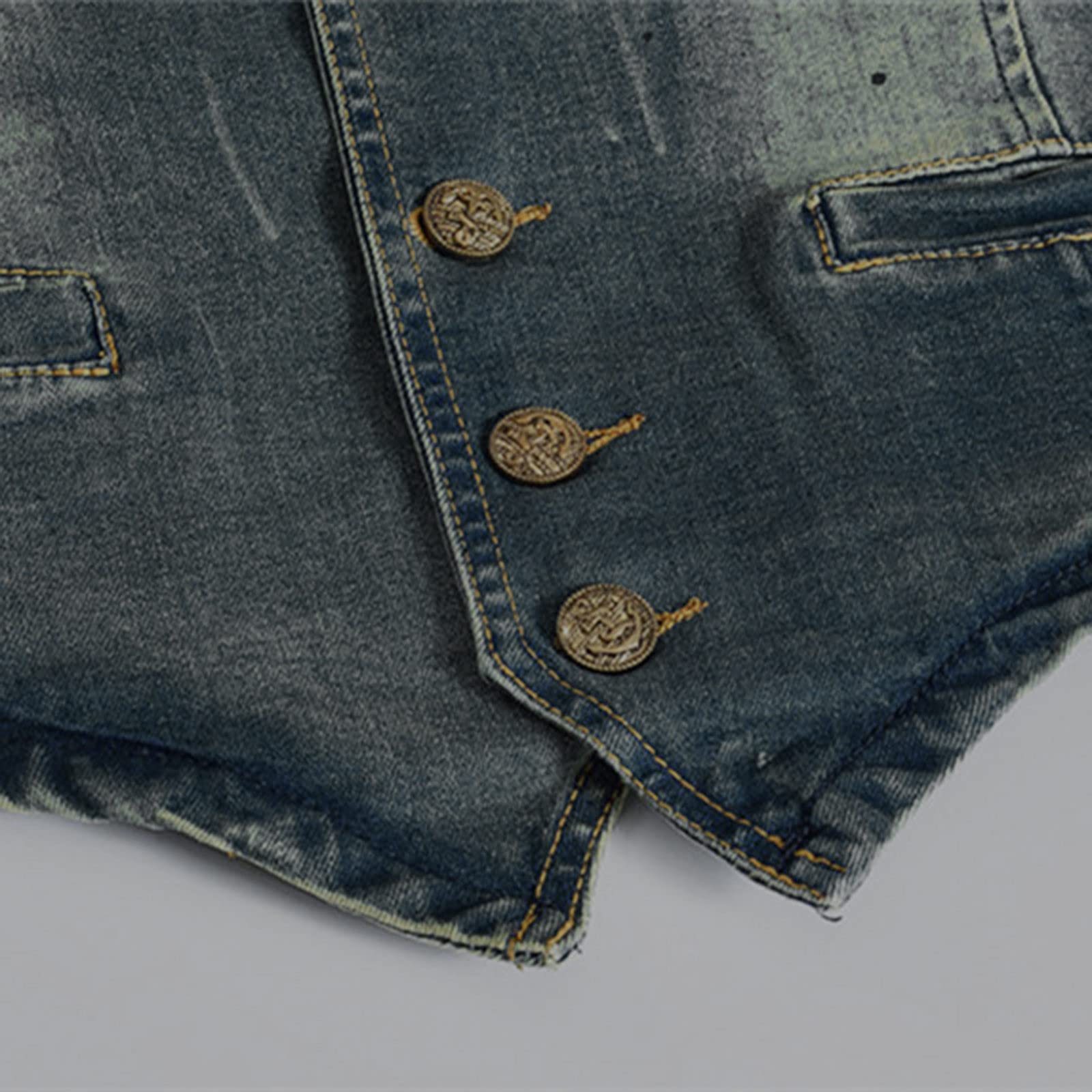 Gilet Jeans, Giacca Jeans Senza Maniche Uomo, Multi Tasche Giacca Giubbotto Smanicato Di Jeans Vintage Denim Vestibilità Slim Gilet Da Moto Gilet Multitasche Uomo Estivo Per Capispalla Fotografia Moto