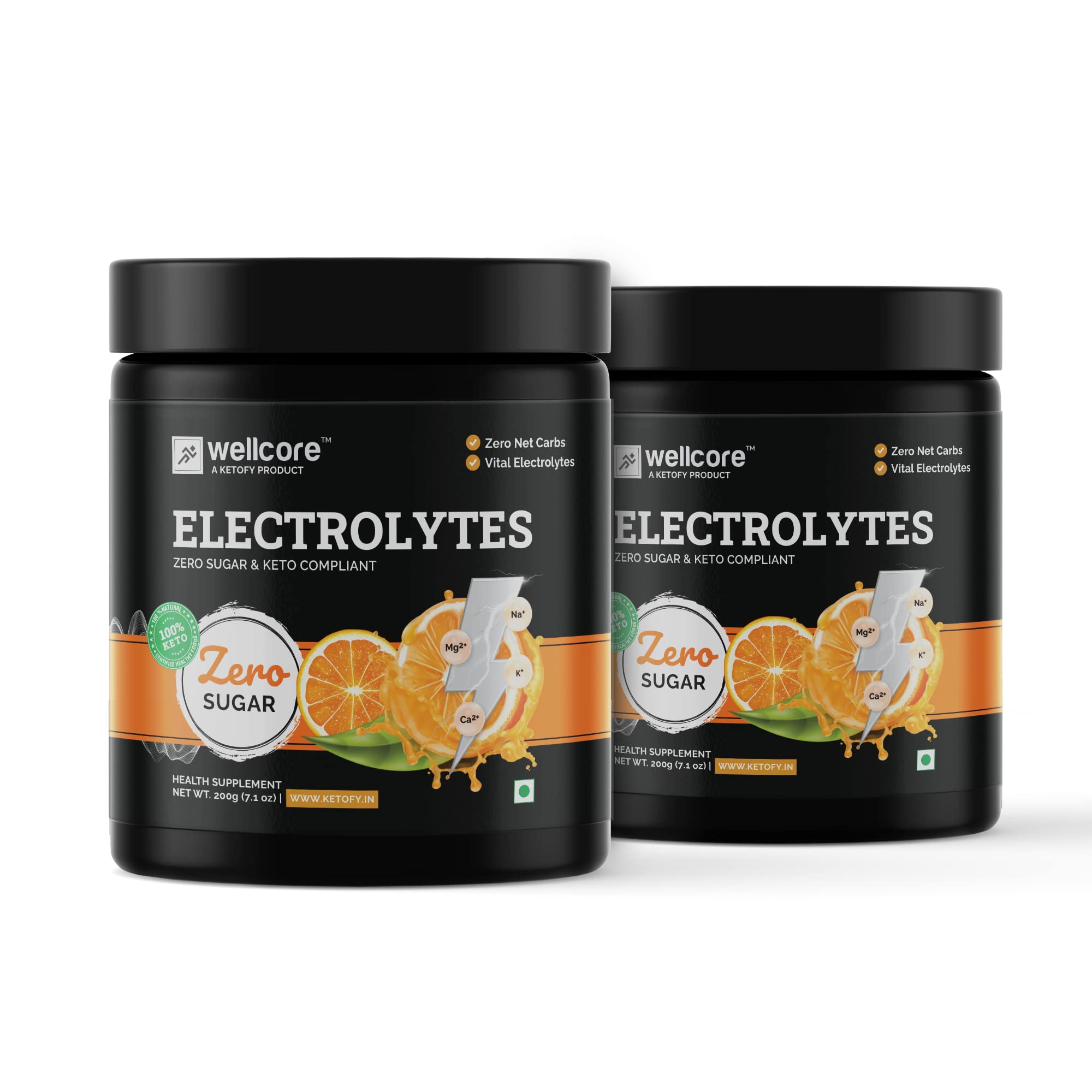 Buy KETOFY Wellcore Electrolytes (2x200g) Orange Electrolyte Drink