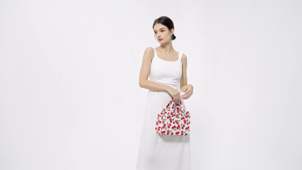 Bolso Tote pequeño para mujeres HiTotes color cereza miniatura 7