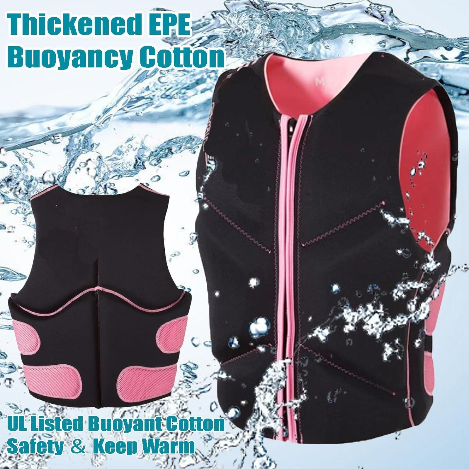 Veste de Surf VFI Réglable for la Pêche en Bateau-Kayak | Veste de Surf avec Maille de Drainage et Sangle D'entrejambe for Kayak