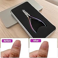 Vista 7 de IVON Cortadora de cutículas profesional – Acero inoxidable con acabado arcoíris, pinza de uñas de precisión para manicura y pedicura