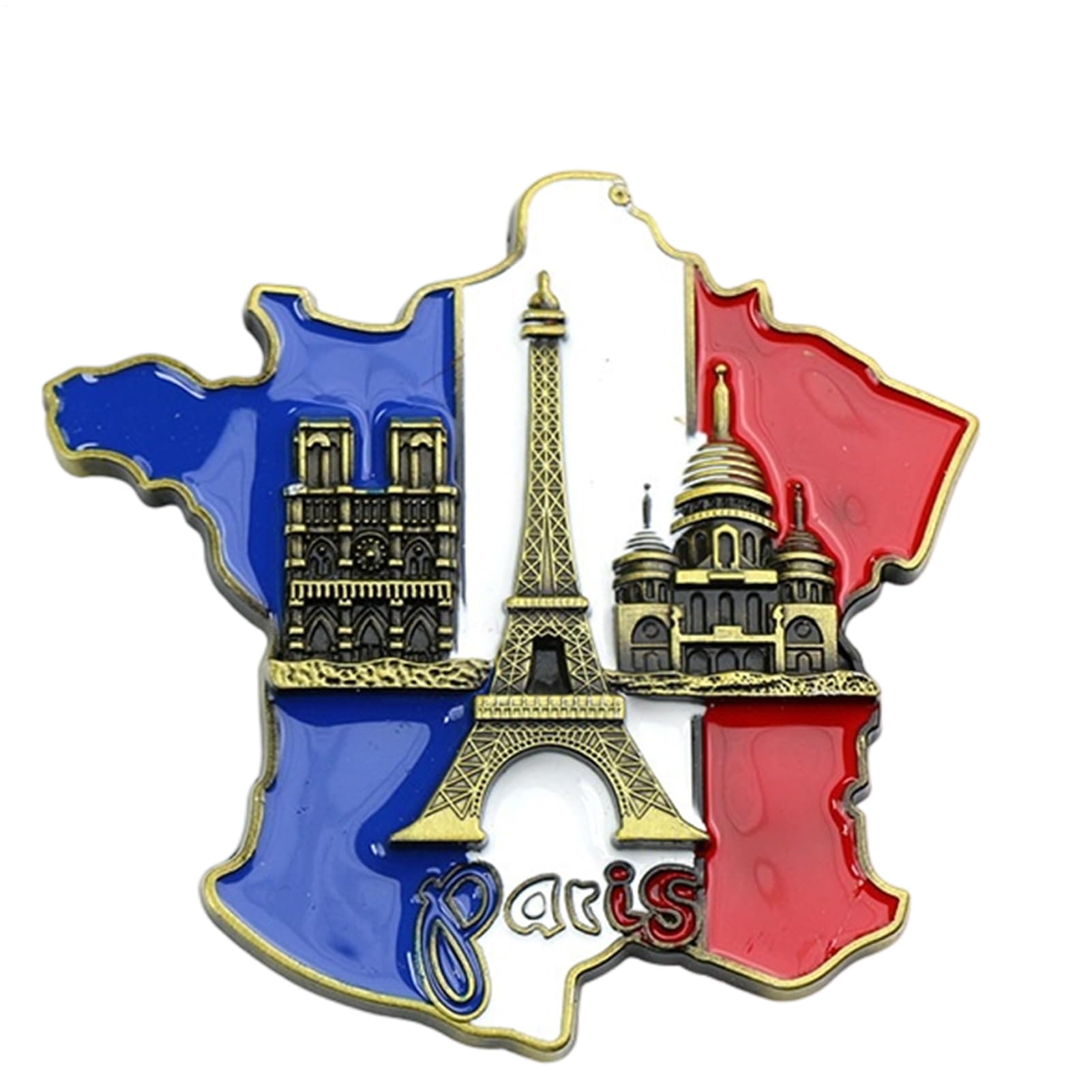Refrigerator Magnets Sticker | Arts Crafts Fridge Magnets | Europe Tourist Souvenir, Notre-Dame Cathedral De Paris France EiffelTower | Refrigerator Magnet With Map Of Three Buildings In France