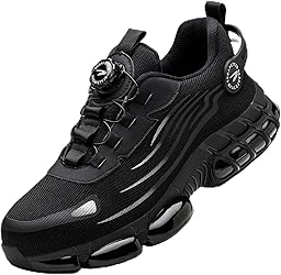 Zapatos de Seguridad para Hombre Mujer Zapatillas Ligeros Calzado Trabajo Comodo Antideslizante con Puntera de Acero 36-46 EU