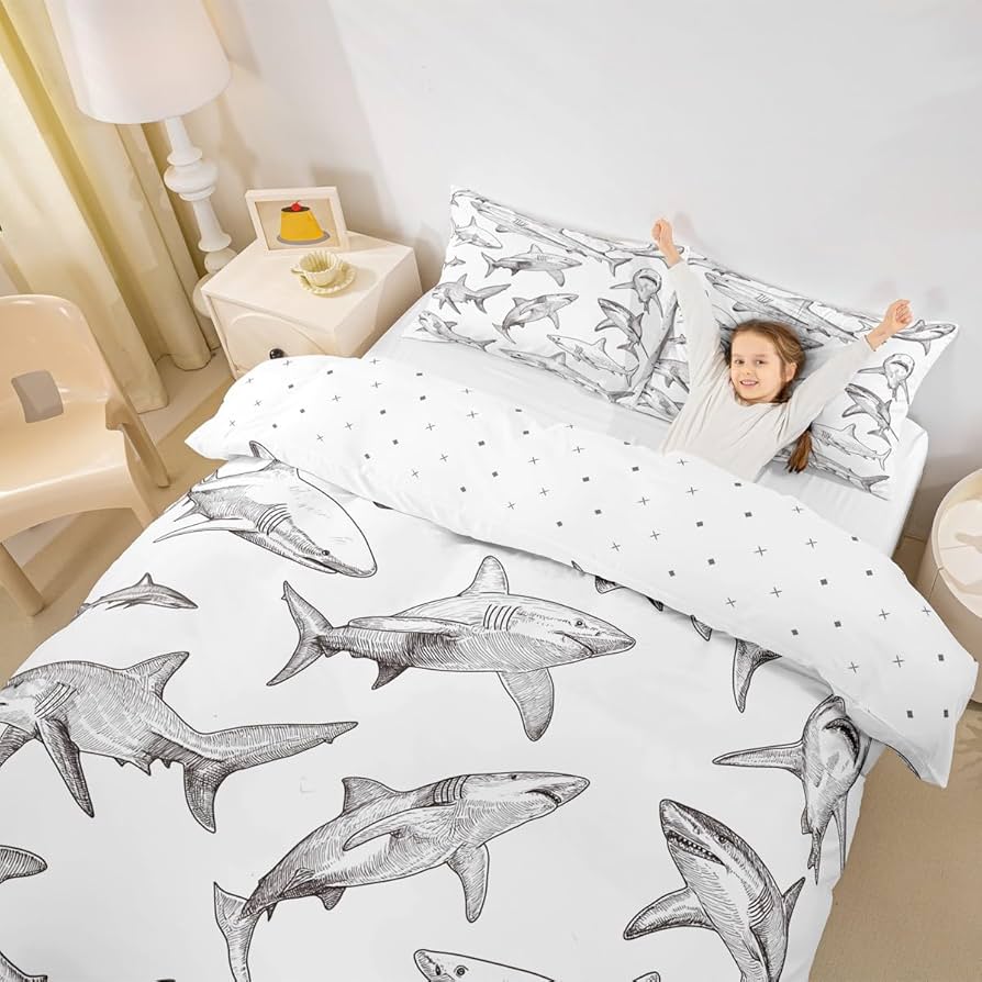 Erosebridal サメの寝具セット 掛け布団カバー 子供 キッズ Erosebridal サメの寝具セット 掛け布団カバー 子供 キッズ