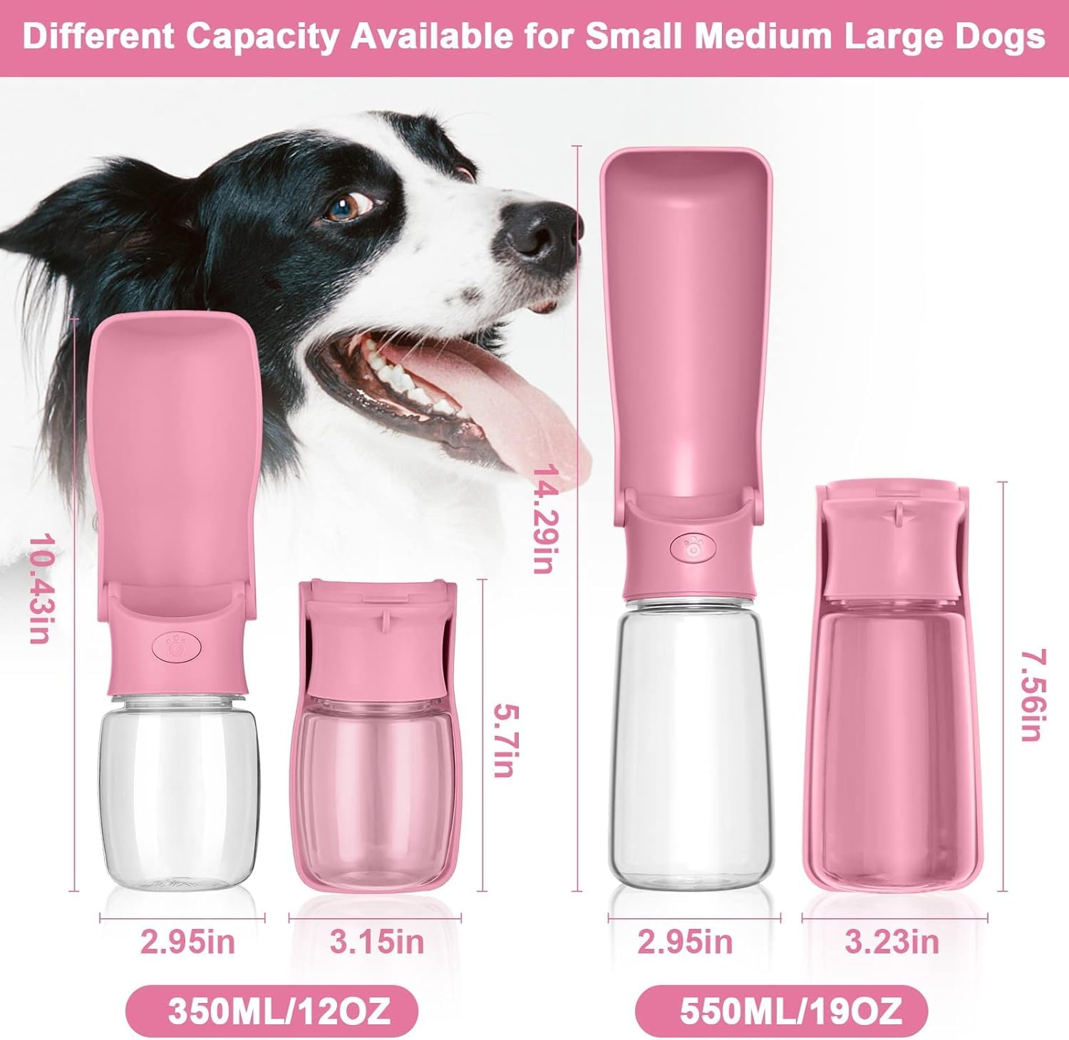 Canareen Portable Dog Water Bottle, Leak Proof Travel Water Bottle for Dogs & Cats - Image 4
