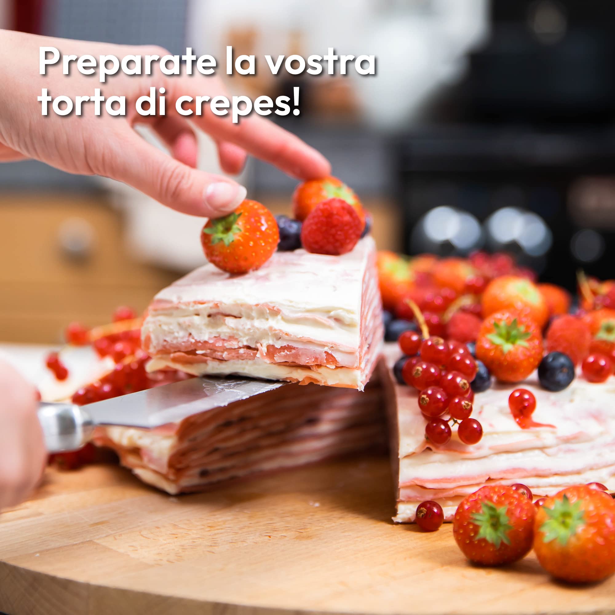 Gadgy Crepiera Elettrica 1000W – Piastra per Crepes, Pancake Maker e Padella per Piadina – Temperatura Regolabile con Spatola Inclusa – Macchina per Crepes e Pancake Multifunzionale