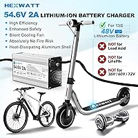Vista 2 de Cargador Hexwatt de 54,6 V, 2 A para batería de iones de litio de 48 V, bicicleta eléctrica ebike, scooter eléctrico, hoverboard, cargador