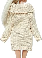 Vista 31 de BJDBUS Winter Turtleneck Sweater Clothes for 11.5 inch Girl Doll Accessories (Red Orange)