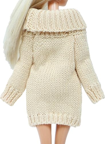 Miniatura 31 de BJDBUS Winter Turtleneck Sweater Clothes for 11.5 inch Girl Doll Accessories (Red Orange)