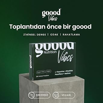 Goood Vibes Bitkisel Sakinleştirici & Odak Destek 24'lü Pastil (Şekersiz, L-Theanine & Magnezyum)