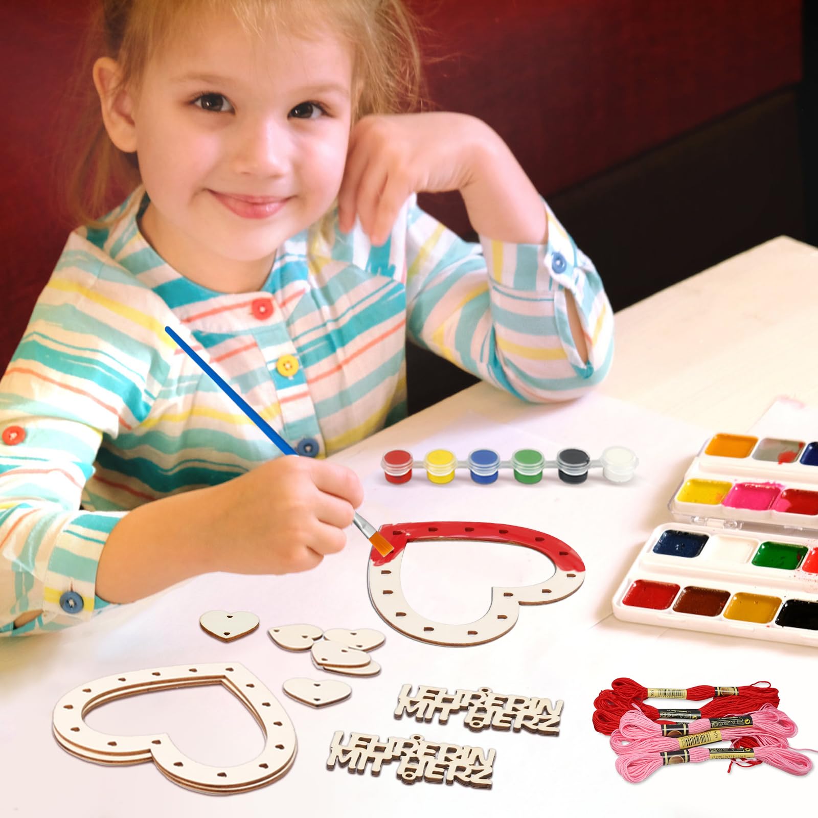 MONCAP – Kit De 6 Attrape-rêves à Fabriquer En Cœur – Arc-en-ciel – Activité DIY Pour Enfants Dès 3 Ans