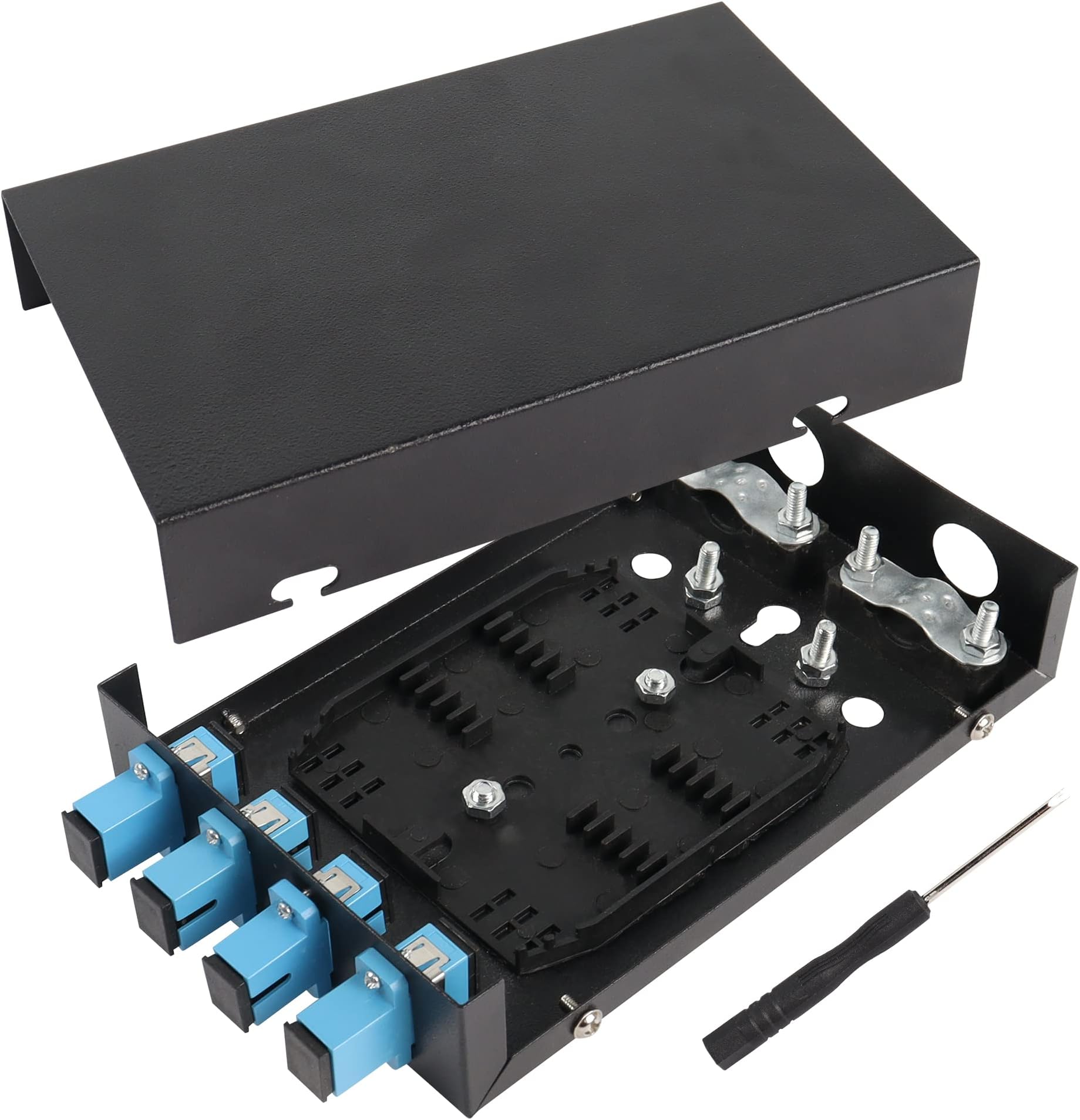 PNGKNYOCN 4 Port Fiber Optical Terminal Junction Box，Compact Size No Burr Pigtail Termination Box Fiber Optic Junction Box