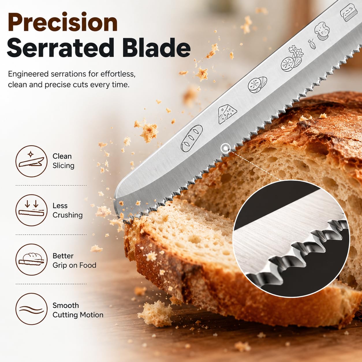 Machado Serrated Bread Knife - Razor Sharp! -8