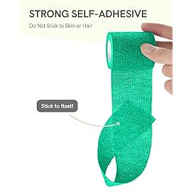 FriCARE Self Adhesive Bandage Wrap, Medical Tape in First Aid Kit, Cohesive Bandages for Wounds Sport Vet, 2 inches X 5 Yards 6 Rolls, Quartz Glow