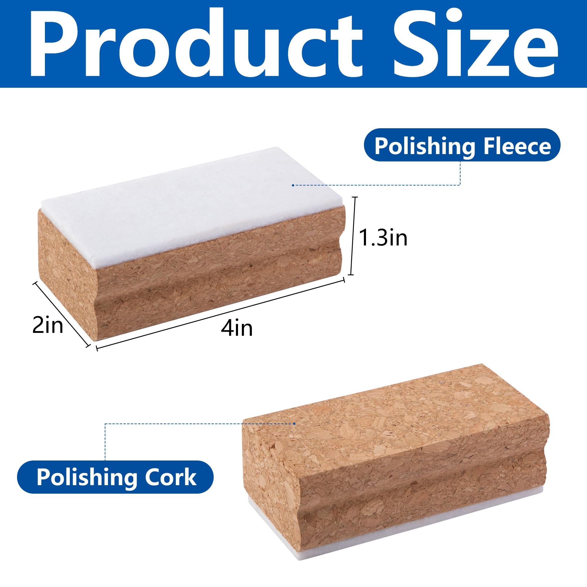GIONAR Corchos pulidores para snowboard 2 unidades corcho natural con fieltro