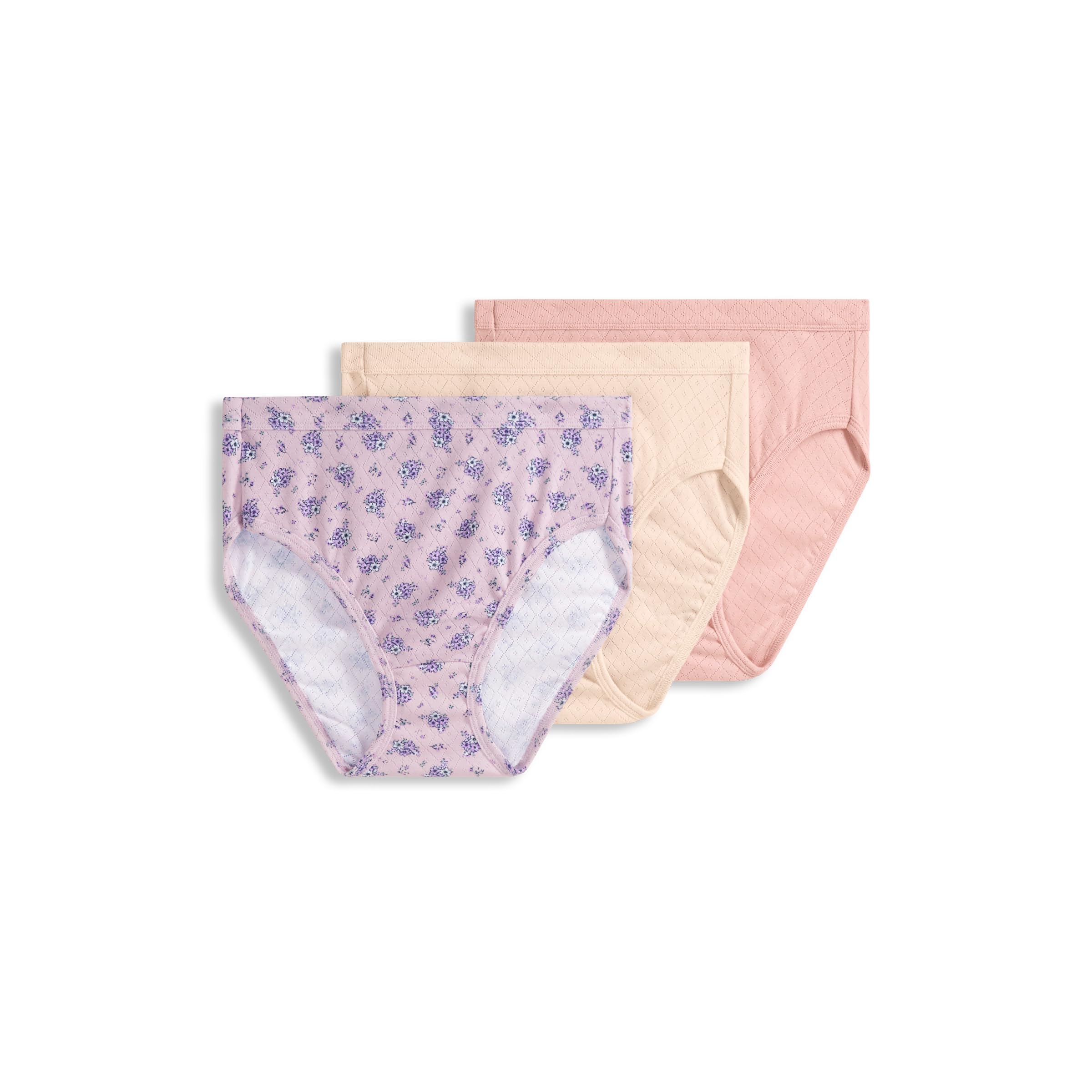 Jockey Women's Underwear 100% Cotton Elance Breathe French Cut - 3 Pack