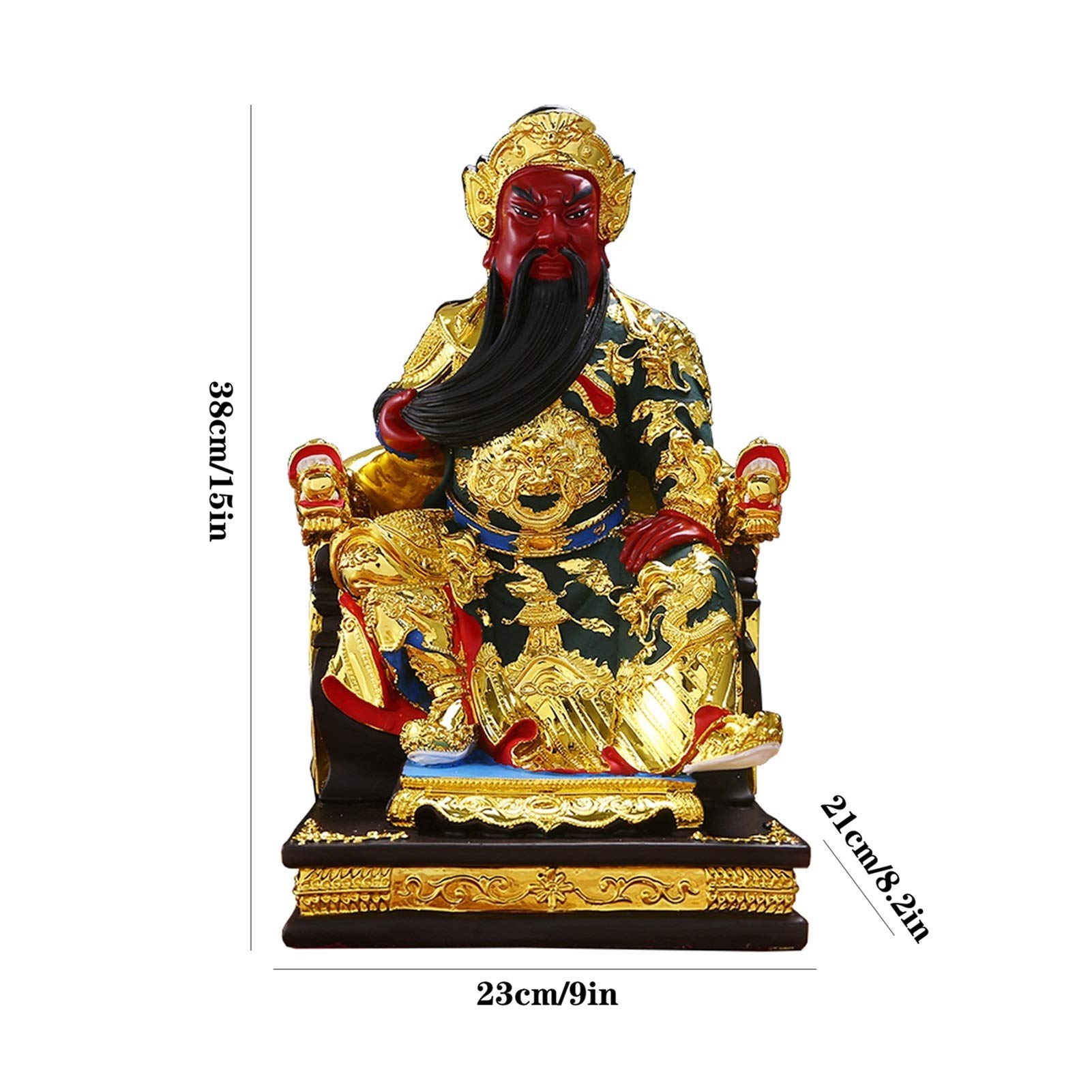 Statue di Buddha Guan Gong Guan Yu Buddha Statua Statua Casa Decorazione Lucky Luogo Cinese Feng Shui Guan Yun Chang Chang Resina Statua indoor Statua Fortune protezione Statue Collezione Decorazione