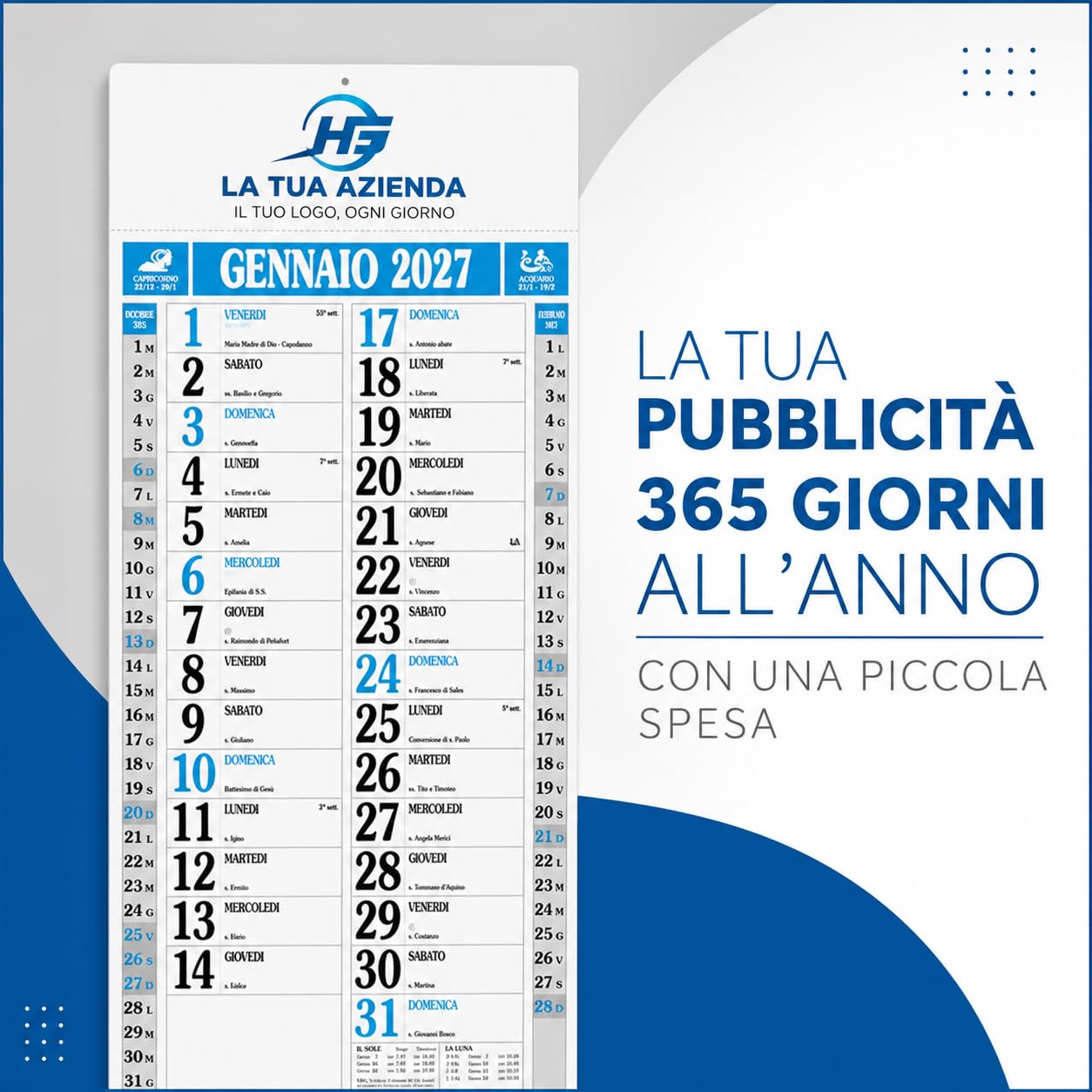 Calendari Personalizzati 2027 in Stock da 50 Pezzi Olandesi Grandi da Muro Notes Retro per Gadget Pubblicitari di Fine Anno e come Omaggio per i Clienti o Regali Aziendali | PA523
