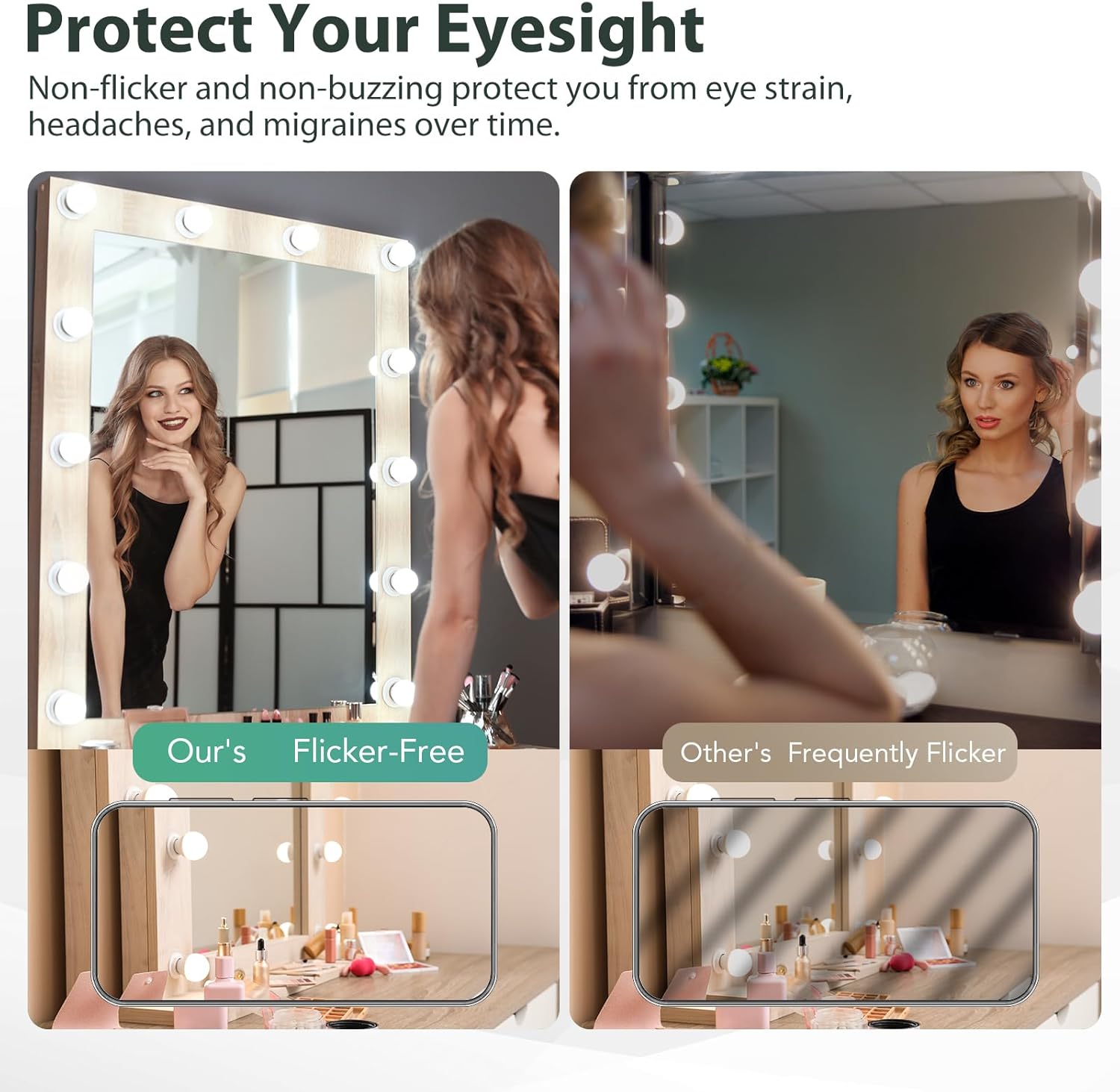 LED Vanity Light Bulbs, 60W Equivalent, Bathroom Light Bulbs 4000K Cool White, 800 Lumens, G25 Globe Bulb for Makeup Mirror, Round Shape, 7W, 120V, Non-Dimmable, 10 Pack